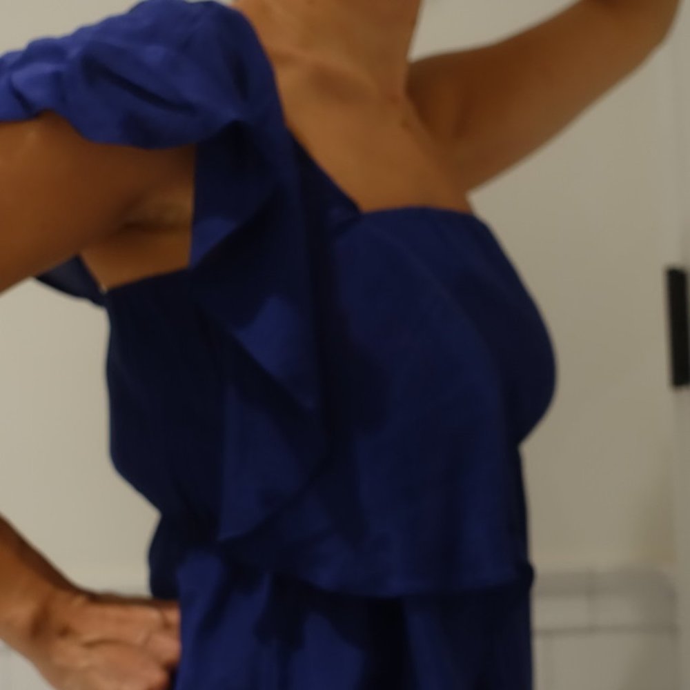 Pinkyotto purple silk interchangeable ruffled-strap dress
